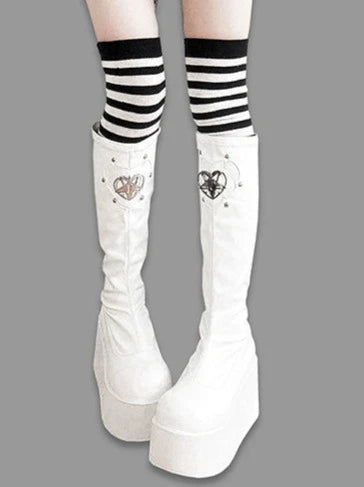 Sauron's Eye Punk Round Toe Platform Boots