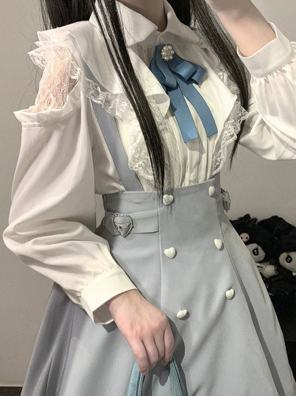 レースシアーオフショルダーフリルシャツ【予約商品】