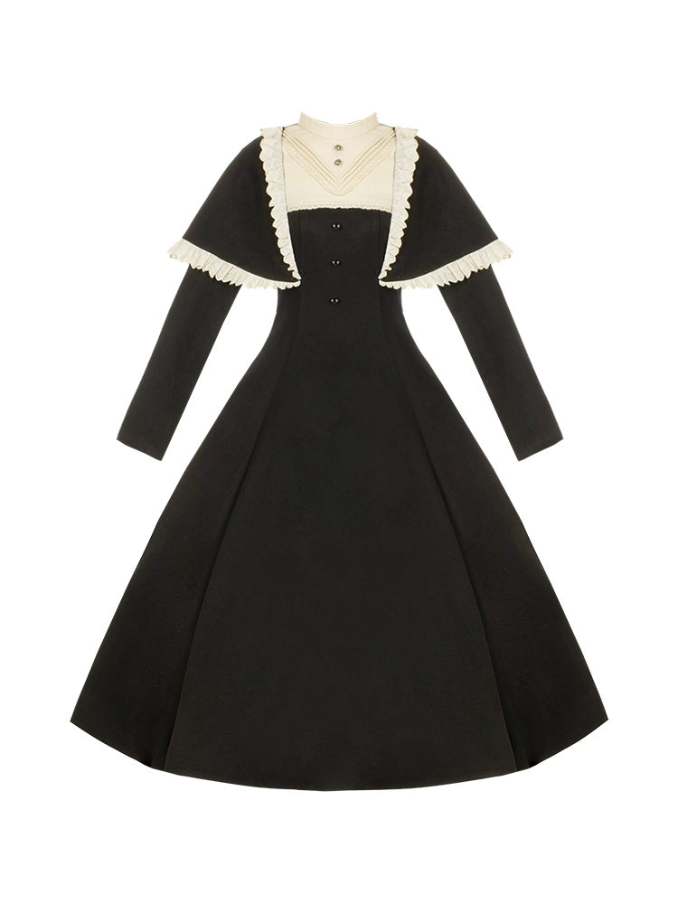 Faux Two Piece Gothic Lolita Dress