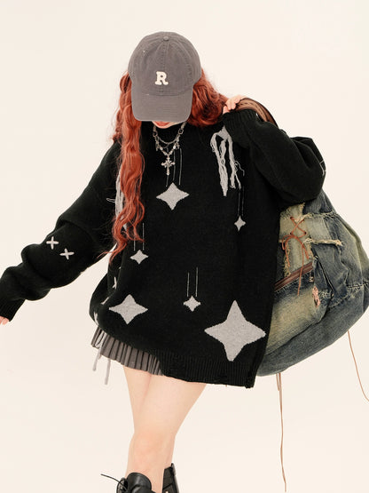 Shooting Star Street Tround Neck Pull Over Nit [Reservation Product]