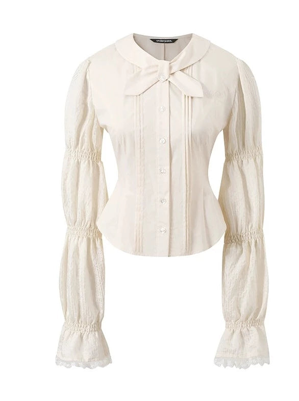 リボンティアードスリーブドールスイートブラウス