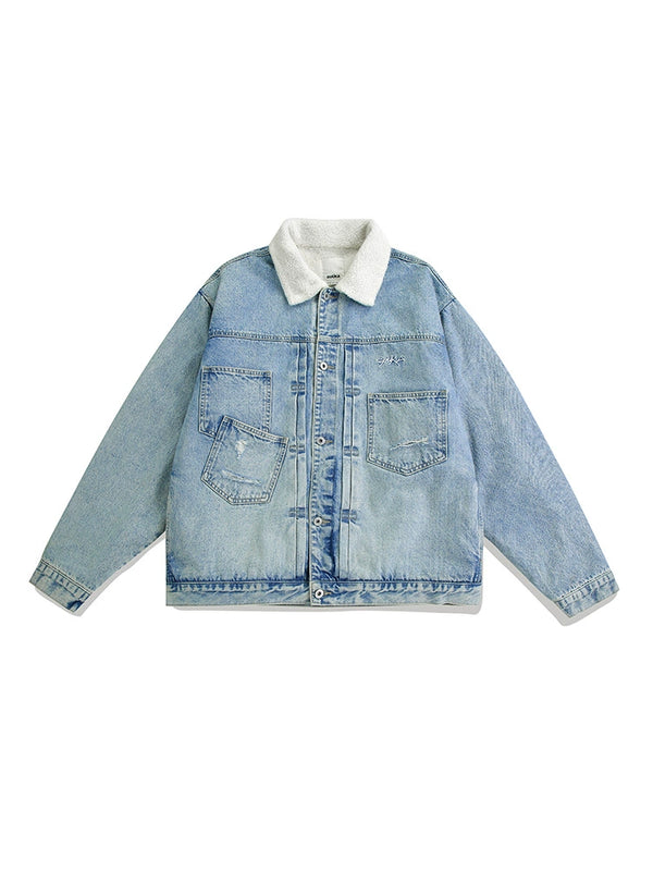 Light Blue Sherpa Denim Jacket