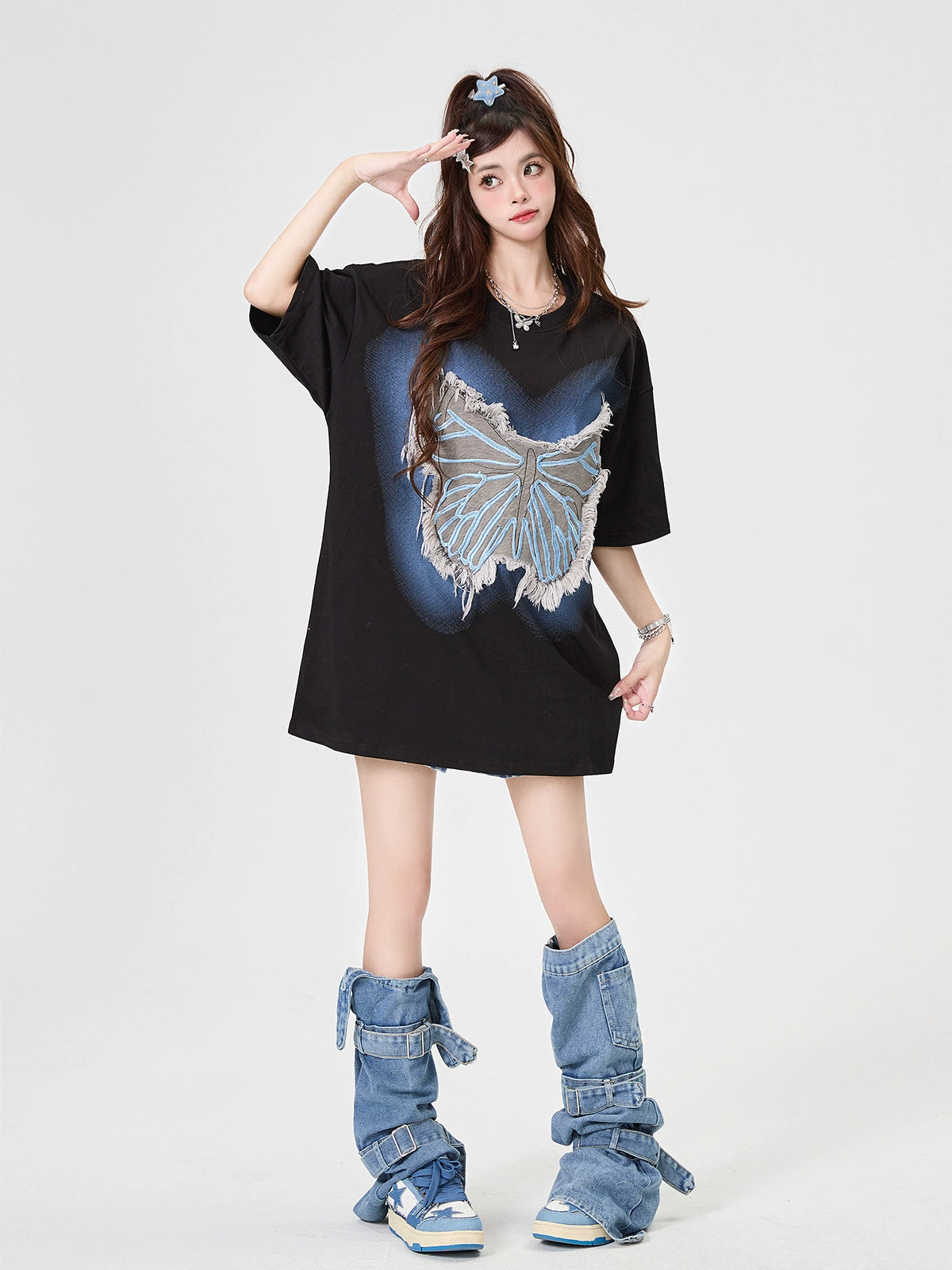 Sheer butterfly top shop