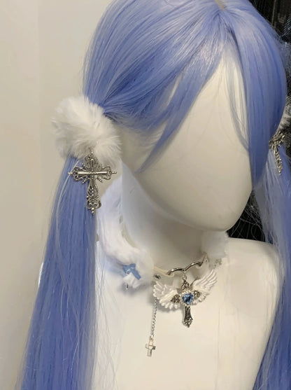 Angel Kaikai] Cross Fur Hair Elastic