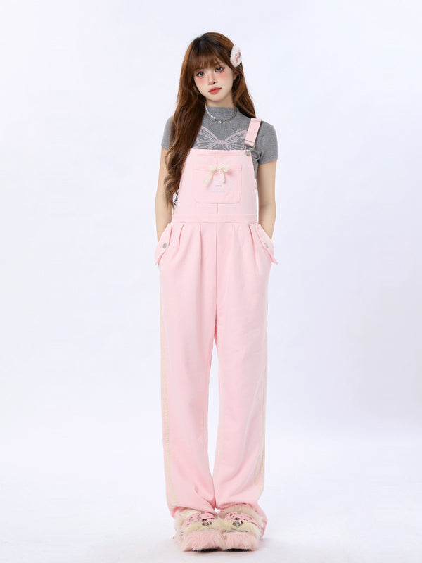 High Waist Straight Loose Casual Sweet Overalls