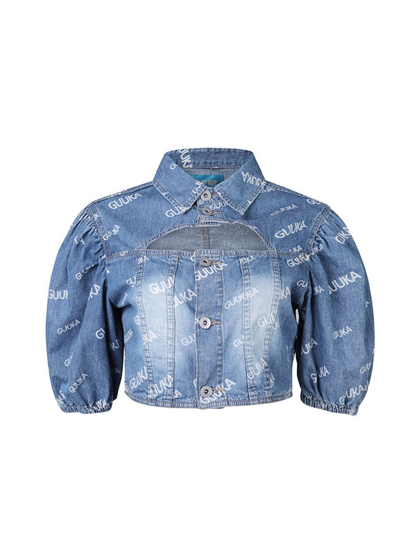 Polo Logo Denim Short Top