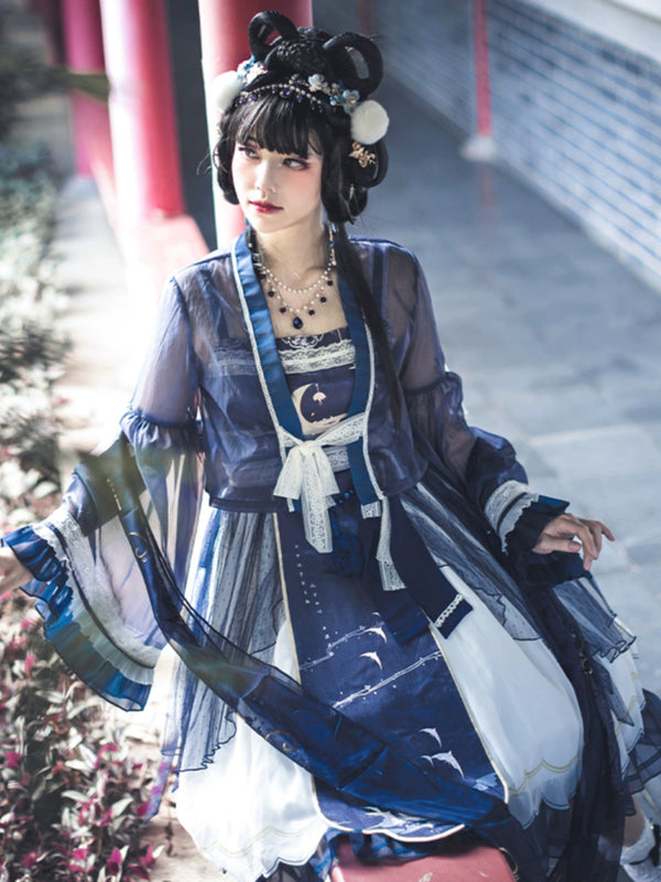 Lolita Night Crescent Moon Suspended Dress Set