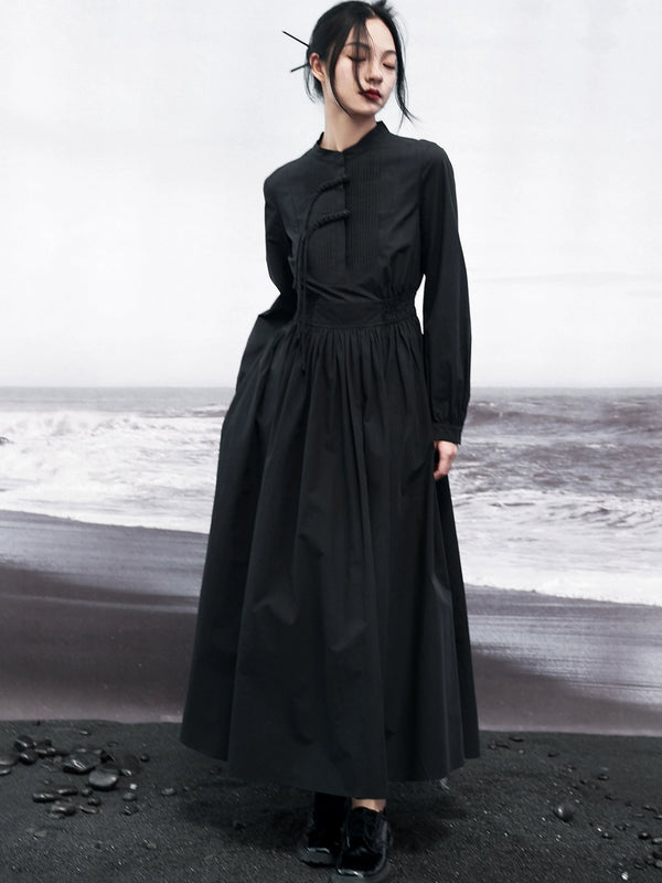 Mode Chinese-Style Swing French Shirt Dress