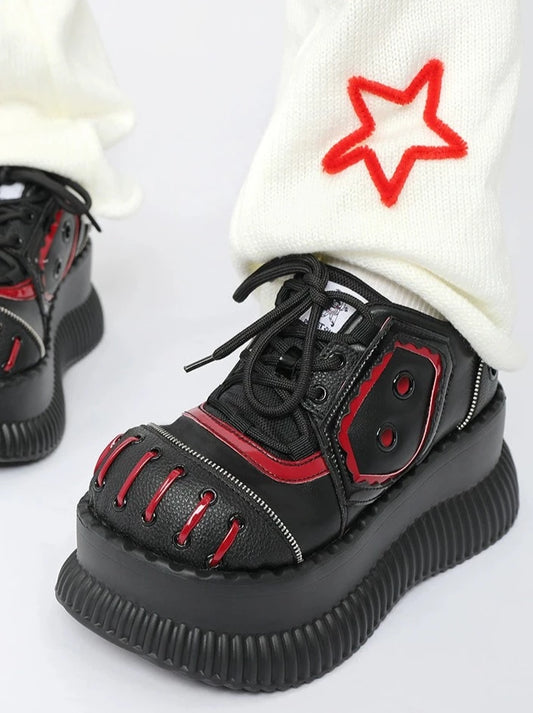 黑暗模式黑红地雷鞋