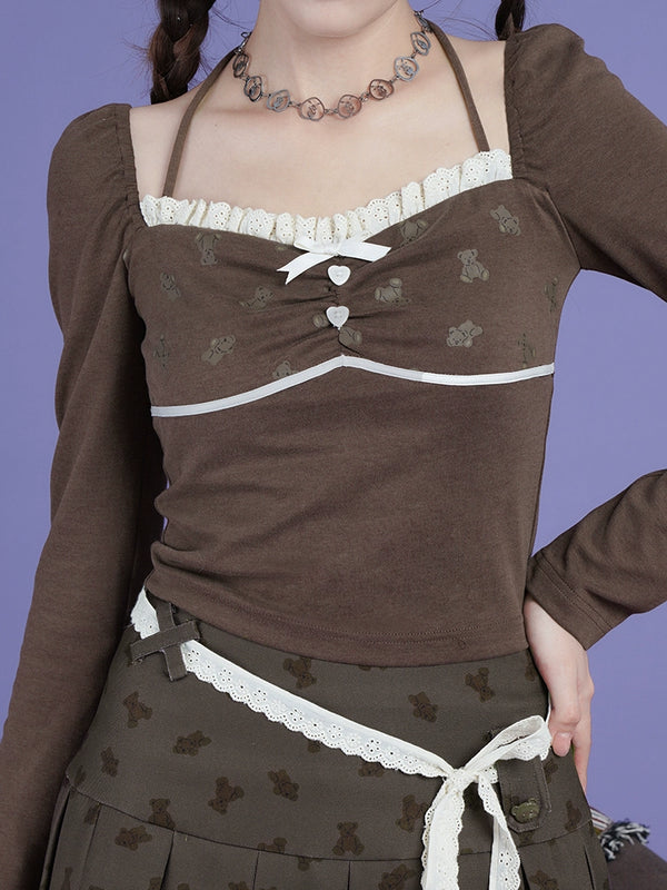 ベアブラウンスリムガーリートップス