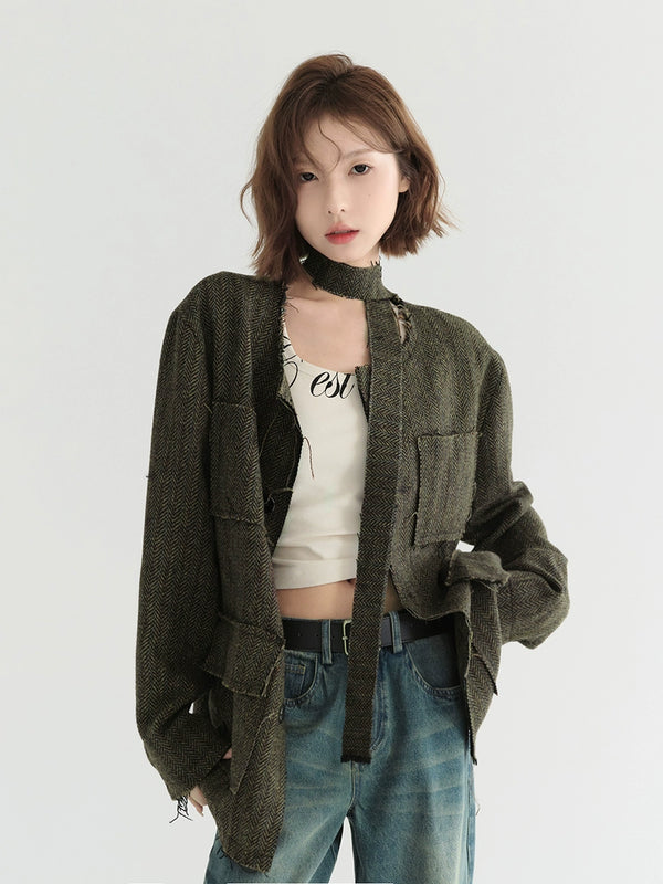 Fur Edge Mode Loose Cardigan