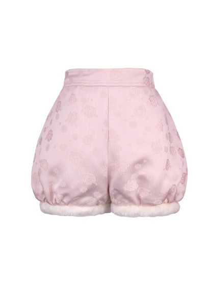 Flower Jacquard Fert Trim Tassel China Tops + Balloon shorts