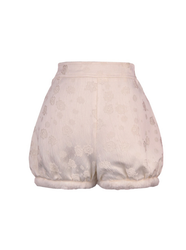 Flower Jacquard Fert Trim Tassel China Tops + Balloon shorts