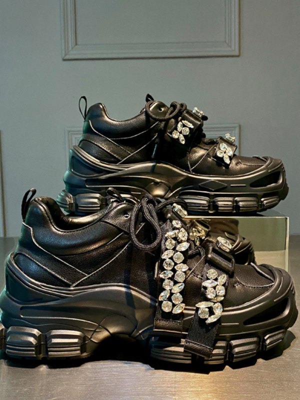 Double strap linestone dat sneakers