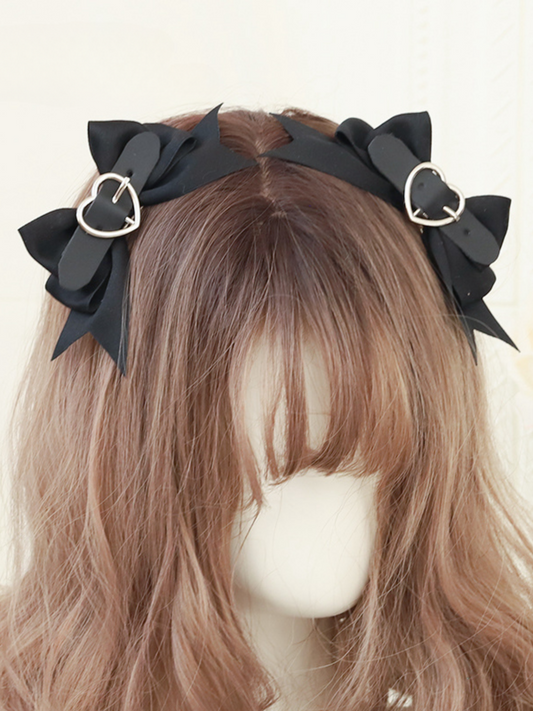 レザーベルトリボンクリップバレッタ