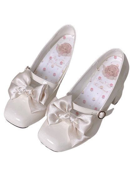 Square Temerge Jane Ribbon French Elegant High Heel
