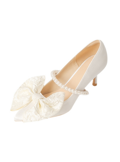 Chaussures de mariage rubans et perles