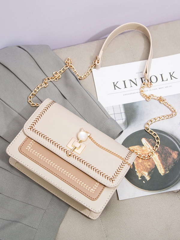 Embroidery chain shoulder bag