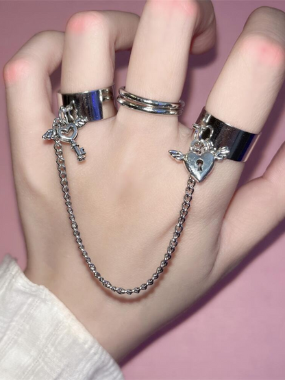 Key lock angel ring 3 -piece set