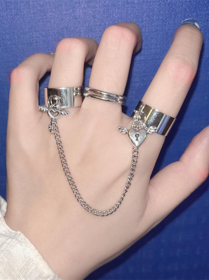 Key lock angel ring 3 -piece set