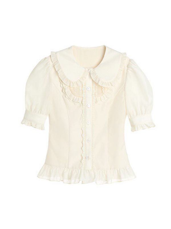 Chiffon doll flill shirt
