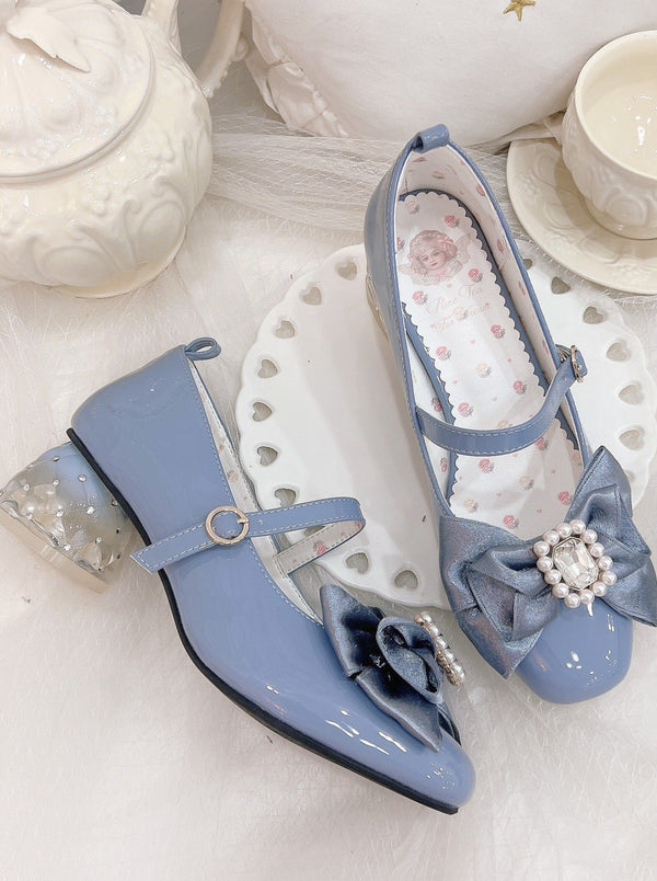 Rhinestone Elegant Row Heel Shoes