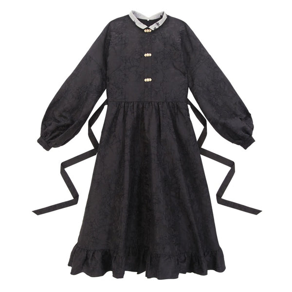 スタンドカラーチャイナロングドレス