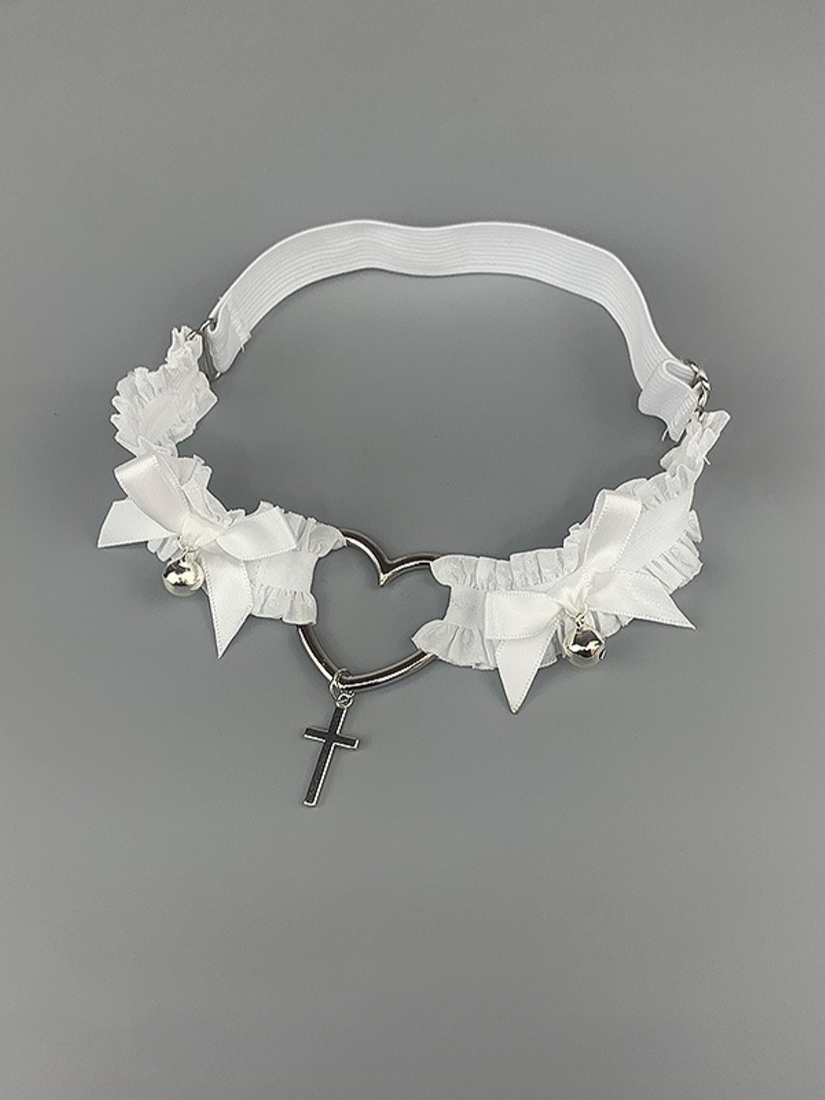 Cross Heart Ribone Necklace [Choker & Leg 2WAY Ring]