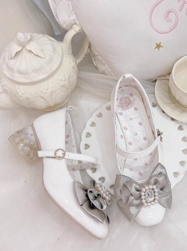 Rhinestone Elegant Row Heel Shoes