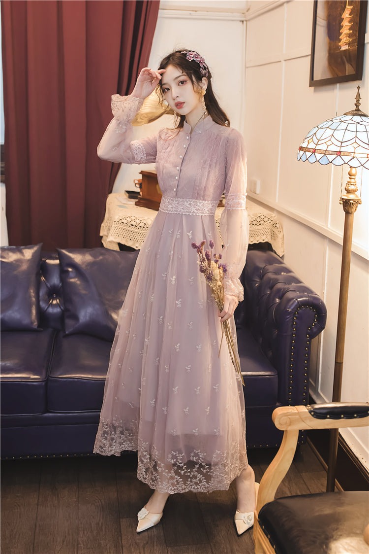 Flower tulle lace dress