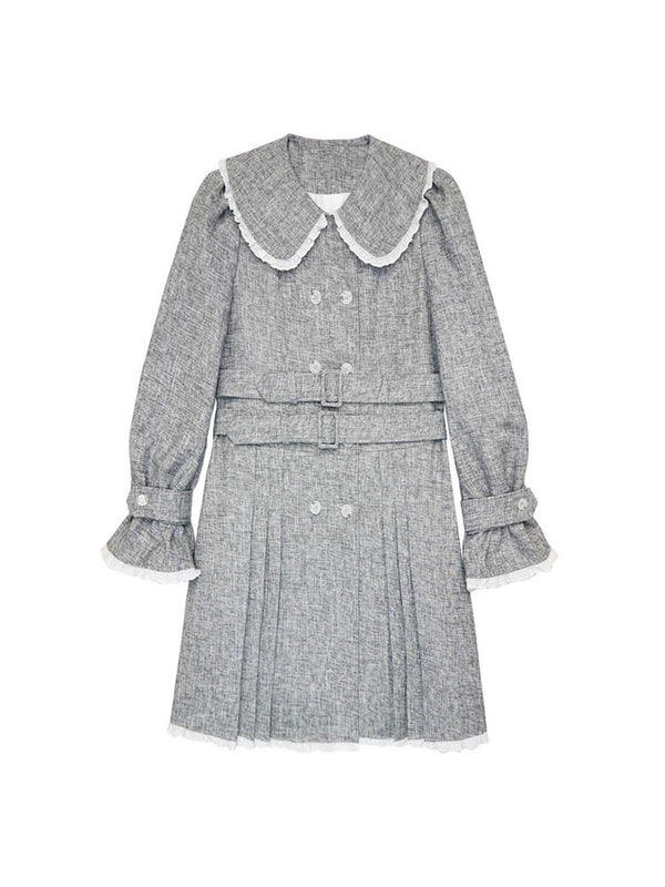 Casual College Style French Retro Doll Collar Dress