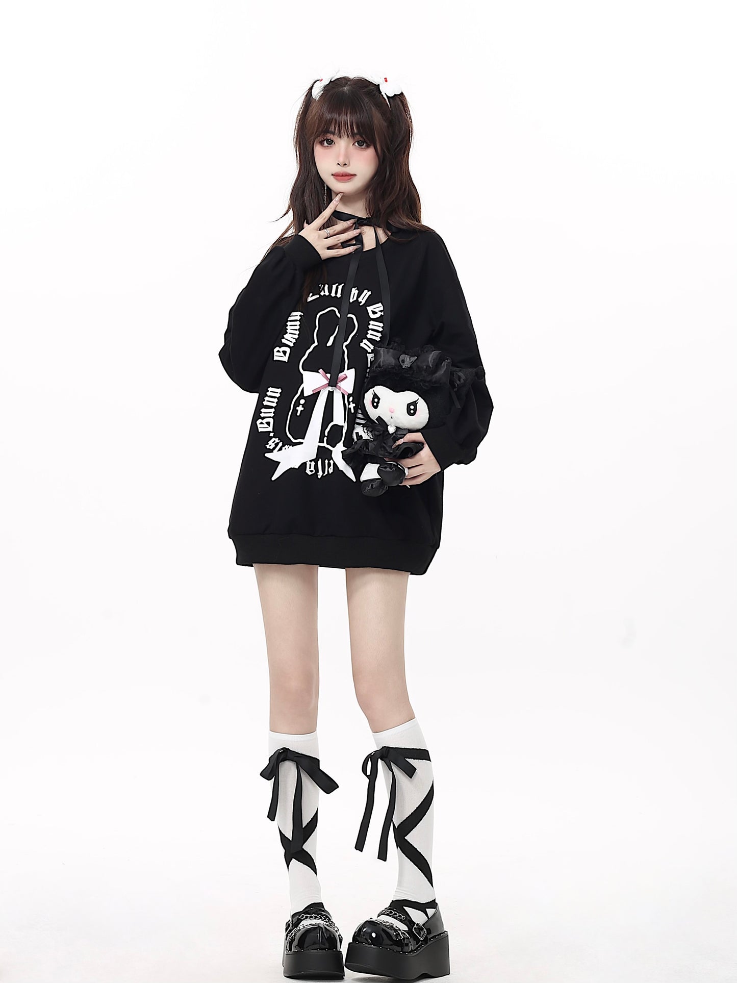 Ribbon Rabbit Gothic Logo Sweatshirt