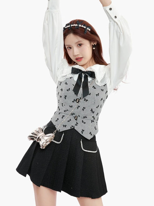 레시피폰샤츠+브스트+플리츠스커트 