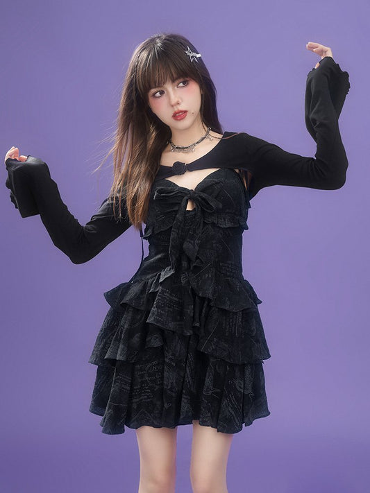 Dark Rose Black Short Shirt Jacket