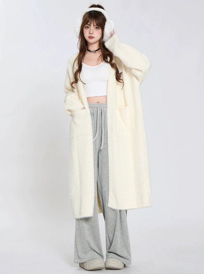 American Style Loose Long Cardigan Knit