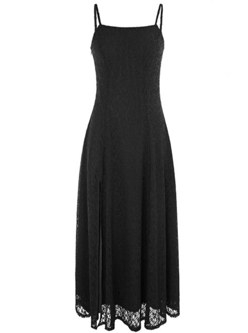 Retro Race Dark Gothic Slit Singing Dress