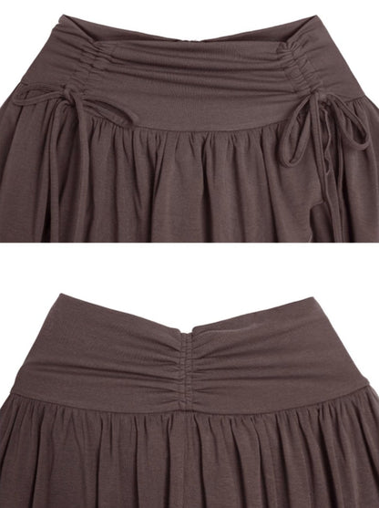 Drost Ribbon Mellow Frill Skirt Layered Short Pants