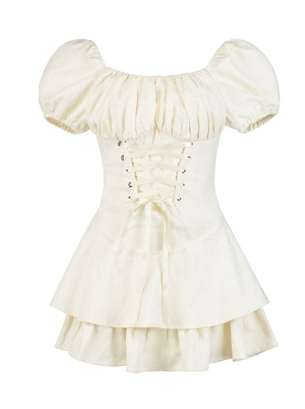 West mark cake dress with white inner pants