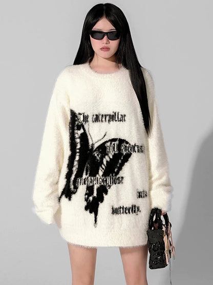 Butterfly Gothic Original Swallowtail Mohair Knit Sweater