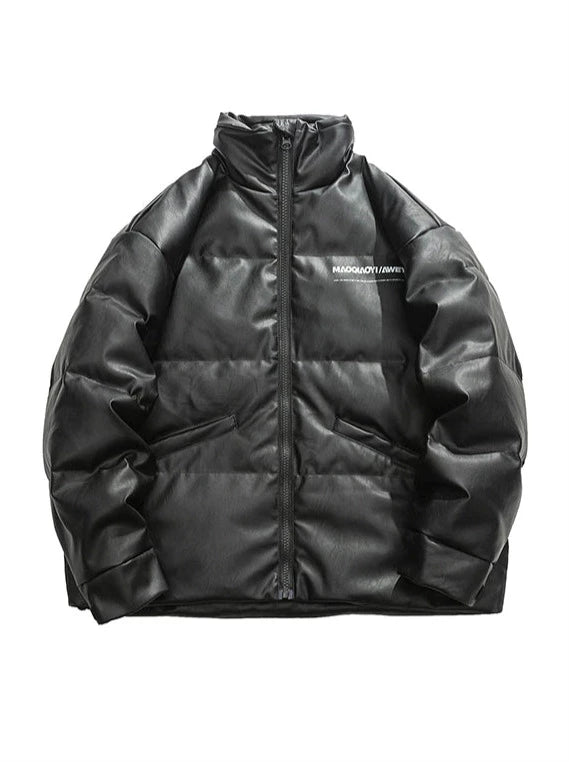 Supreme leather down outlet jacket