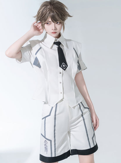 Virtual Military Cool Handsome Shirt Short Panman Suit