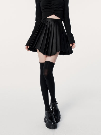 High Waist Pleated Skirt