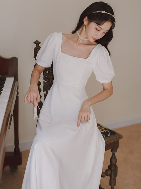 plain white wedding dress