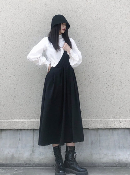 Mode Design Shirt + Suspender Strap Skirt