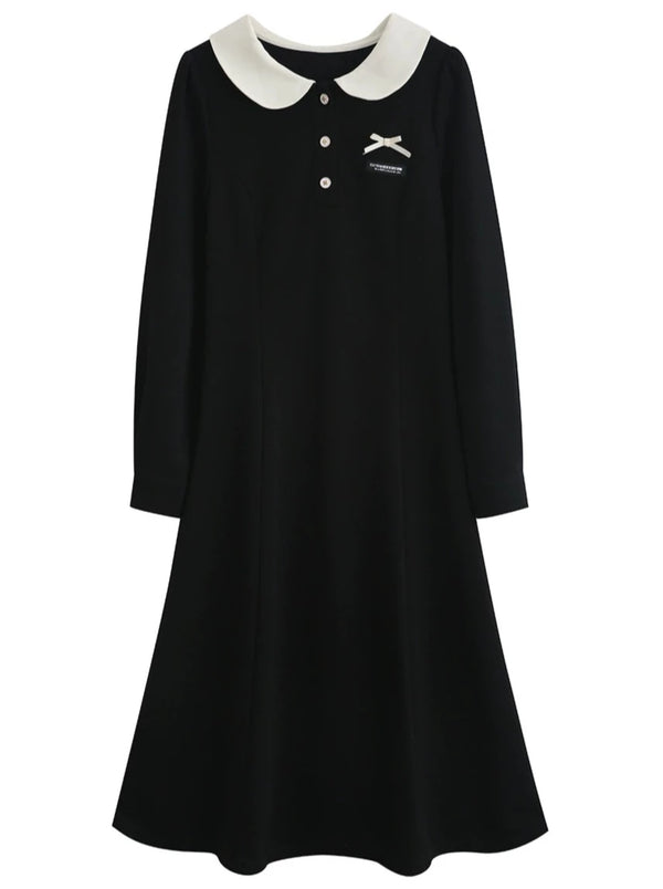 Doll Collar Ribbon Chic Flared Dress