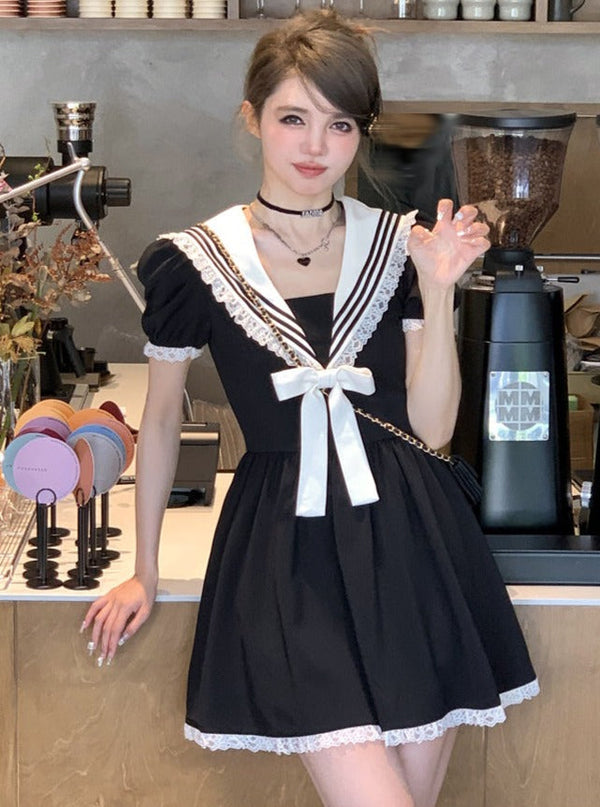 Frill Sailor Ribbon Gurley Suite One Piece