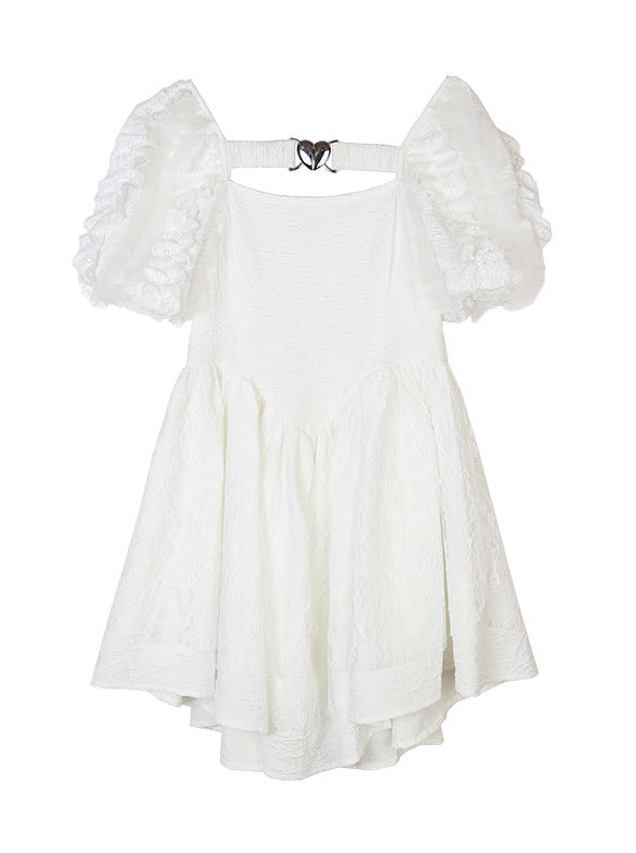 Pure Desai Ametal Heart Volume Puff Sleeving Dress