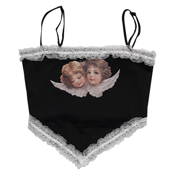 Angel Heaven Illustration Frill Diamond Camisole