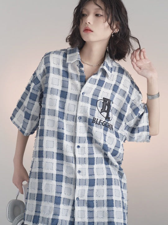 Square Check Loose Shirt