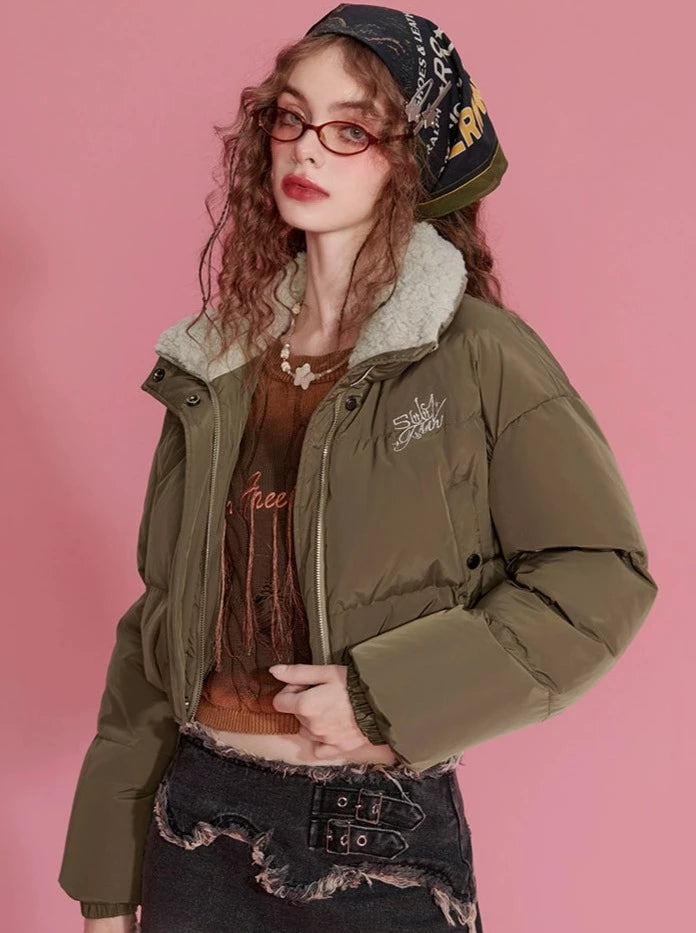 ワンポイントロゴモードY2Kショートダウンジャケット – Belchic ワンポイントロゴモードY2Kショートダウンジャケット – Belchic